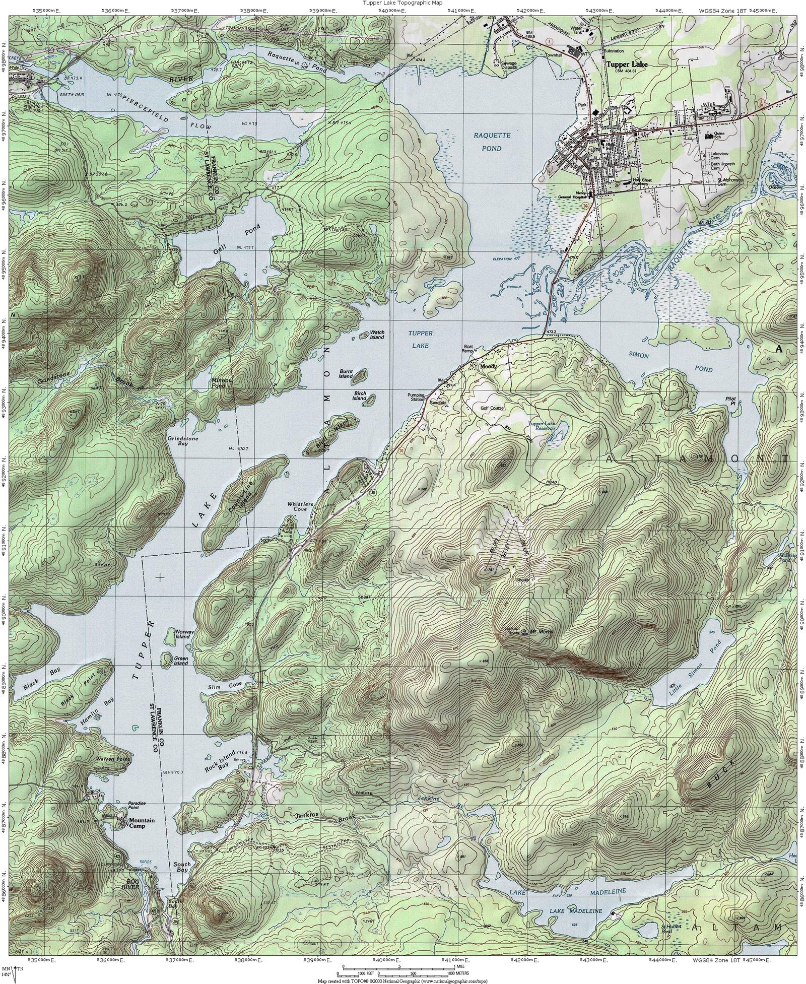Tupper Lake Topographic Map