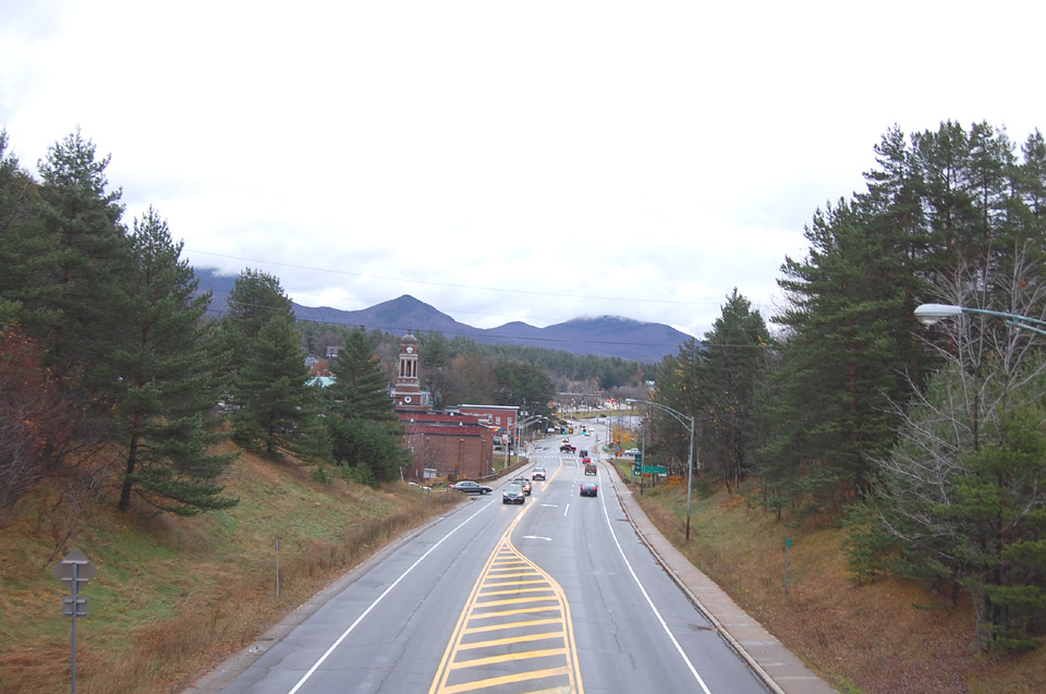 Saranac Lake Village from Pedestrian Bridge